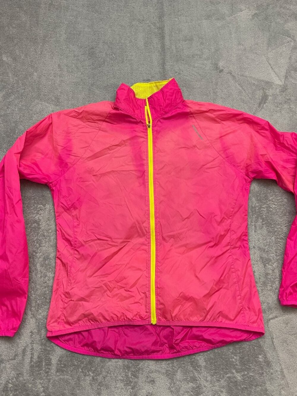 Nishiki Women's Long Sleeve Cycling Zip Up Neon Pink Jacket Size Large Wind Rain